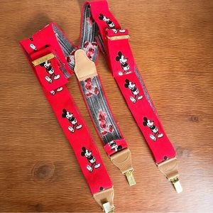 Walt Disney Productions by JG Hook Red Mickey Mouse Suspenders Made Germany VTG